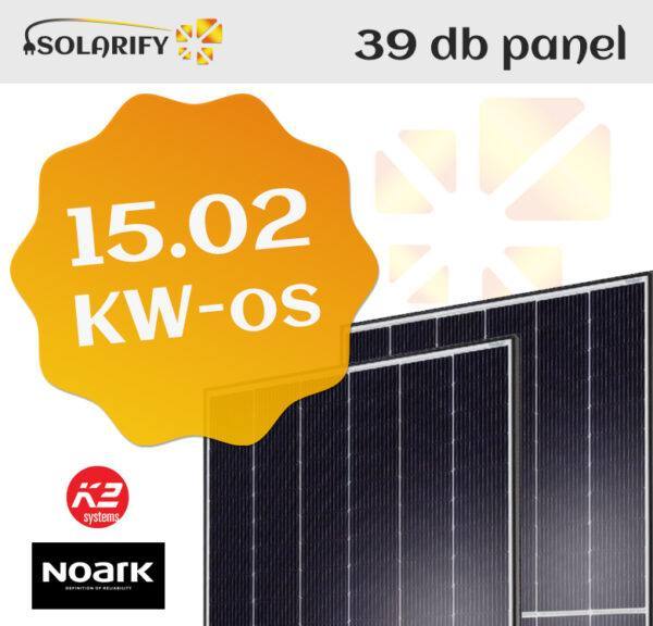 napelem rendszer 39db panel 15kw