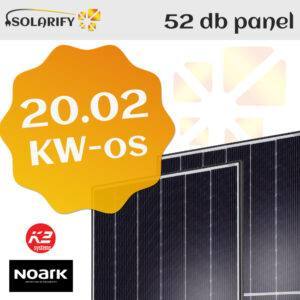 napelem rendszer 52db panel 20kw