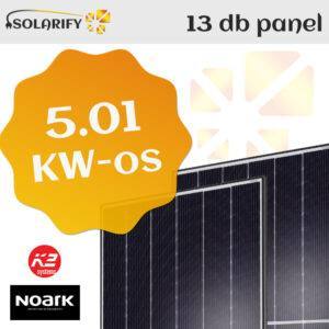 napelem rendszer 13db panel 5kw